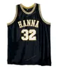 مخصص T'Challa Chadwick Boseman #32 Hanna Basketball Jersey Sitched Black Size S-4XL أي اسم ورقم أعلى جودة قمصان