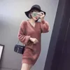 Women Sweater Mohair V Neck Solid Pink Pullovers Long Sleeve Casual Winter Loose M0043 210514