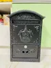 Cast Aluminum Iron Mailbox Postbox Garden Decoration Embossed Trim Metal Mail Post Letters Box Yard Patio Lawn Outdoor Ornate Wall325d