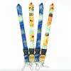 10 st Patchfan van Gogh målning Sunflower Starry Sky Neck Lanyard för nycklar Telefoner Nyckelringar ID Kort Badgehållare