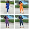 Equipamento de Yoga Mulheres Tracksuits Senhoras Calças de Mangas Curtas Duas Peças Mulher Calças Lápis Terno Exercício Exercício Running Workout Roupas Confortáveis ​​Oito Cores