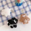 Gift Cute For Men Backpack Animal Plush Korean Style Keychains Bag Pendant Jewelry Women KeyRing Bear With Mask G1019