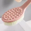 Longa manipulada Banho de plástico chuveiro de volta escova de limpeza de pele escovas corpo para acessórios de banheiro ferramenta de limpeza