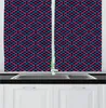 Vorhang-Vorhänge, Meeresblau, Magenta, Rosa, Gingham-Karo, Küchenvorhänge, schottischer Stil, Tartan-inspiriert, diagonales Layout für Café-Dekoration