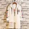 British Windbreaker Mäns Mid-Length Trendy Coat Koreanska Mäns Tjocka Casual Loose Handsome Coat Windbreaker Män 211011