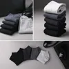 Herrstrumpor 5Pairset Short Bamboo Fiber Ankle Man High Quality Summer Winter Business Black Male Dress Sock