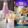 6層の透明なアクリルケーキマカロンスタンドカップケーキタワーの結婚式の誕生日パーティーケーキの飾り飾りツール