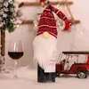 Mode Kerstdecoratie Wijnhoes Xmas Rood Grijs Fles Sneeuwvlok Kleding Elf Faceless Gnome Creatieve Wijnen Flessen Kleding Breien Decor