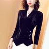 Kvinnor Autumn Spring Style Lace Bluses Shirts Lady Casual Slim Long Sleeve Wrap V-hals Lace Blusa Topps DD8084 210326