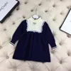 Winter Kinder Mädchen Gestrickte Pullover Kleid Baby Mädchen Warme Pullover Lange Pullover Kleider kinder Party Spitze Kleidung