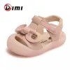 DIMI Nuova Estate Neonate Scarpe Carino Fiocco Ragazza Bambino Principessa Sandali Punta chiusa Morbida pelle Pu Scarpe infantili per Ragazza 210326