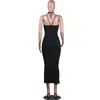 Kvinnor Gallus Klänningar Sexig Slim Casual Dress Knee Längd One Piece Set Party Evening Clubdress Mode Sommarbrev Skriv ut Kvinnor Kläder KLW6230