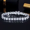 CWWZircons Bling Square Cubic Zirconia Pave Silver Color Bridal Wedding Tennis CZ Bracelets for Women Jewelry Accessories CB260