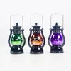 Vintage LED Oil Lights 3 Colors Warm white Pony Hand Lamp Hanging Lantern Light for Halloween Holiday Party Decoration