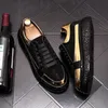 Designer Men Wild Fashion Driving Party Wedding Shoes Black Diamond Rhinestones Punk Sneakers Casual Flats Ankel Loafers 3186