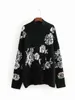 Vintage Sequin Black Turtleneck Sweater Kvinnor Stickad Pullove Casual Tjock Koreansk Vinter 210521