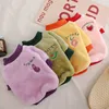 Fashion Warm Fleece Pet Clothes Dog Apparel Cute Fruit Embroidery Coat Small Medium Dogs Cat Shirt Jacket Teddy French Bulldog Chihuahua Winter Outfit A145