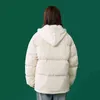 Mode vinter kvinnor parkor jackor avslappnad överdimensionerad tjock varm huva mönster kappflickor studenter vinter outwear parkas 211215