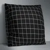 Noir Plaid Double Face Imprimer Housse De Coussin Polyester Décoratif pour Canapé Siège Doux Coussin Taie D'oreiller Couverture 45x45cm Décor À La Maison CCF5389