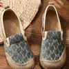 Chinelos de corda sola mulheres feitos à mão lona fechar do pé boêmio senhoras casuais mula espadrilles verão confortável sapatos lisos