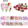 red pink flower 12 Grid Nail Art Design Wood Pulp Chips Nails Ornaments Xmas Halloween Mixed Decoration DIY Christmas Manicure Accessories