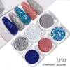 Nail Art Set Lichtgevende kameleon Symphony Sequin Series Laser Flash Powder Nails Patch Kits