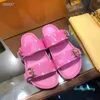 Designer Women Sandals Fashion Womens Platform Gingham Slippers Brown Purple Black Pink Girls Beach Slides