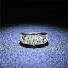 Diamant utmärkt klippa d färg högkvalitativ rund moissanit ring silver 925 smycken pt950