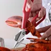 Tesoura de aço inoxidável nova lagosta peixe caranguejo caranguejo marisco tesoura tesouras snip shells cozinha ferramenta rrb12589