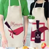 Keten Çiçek Oje Tema Baskı Mutfak Önlükleri Unisex Yemeği Parti Pişirme Önlük Komik Pinafore Temizleme Önlük