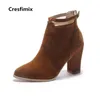 Stövlar Marlisasa Kvinnor Söt Söt Svart Höst med Back Zippers Female Casual Winter High Heel Botas Femininas F2842