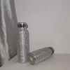 500 ml błyszczący diamentowy kubek ze stali nierdzewnej Bling Bling Rhinestone Water Bottle Przenośny czajnik zewnętrzny z LID275F