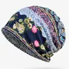 Beanie/Skull Caps Women Boho Style Beanie Cap Winter Floral Print varm hatt mode mjuk termisk skalle kvinnlig halsduk Bana Delm22