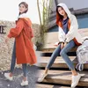 Женские траншеи Coats 2021 Корейские две стороны в шикарном длине для женщин весна осень повседневные капюшон