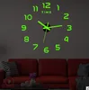 DIY 디지털 장식 역방향 빛나는 시계 벽 스티커 야간 투시도 시계 크리 에이 티브 귀여운 반전