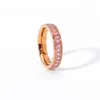 Trouwringen mode kleurrijke kristal zirkoon femme roestvrij staal rose gouden ring voor vrouwen verlovings sieraden