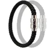 ファッションレザーブレスレット女性ブレスレットメンズブラックチャームデザイナーPulseira Masculina Magnet Man Bangles Jewelry