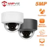 ANPVIZ 5MP Security IP-камера Открытый аудио с микрофоном 2.8 мм Объективное обнаружение движения объектива POE H.265 Видео для наблюдения за куполовыми камерами