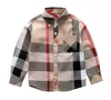Mode Junge Kinder Hemd Kleidung 3-8Y Frühjahr Neue Langarm Großen Karierten T-Shirt Kleinkind Marke Muster Revers Großhandel