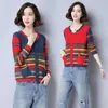 Cardigan Damska dzianina Wiosna i jesień Kurtka Sweter Color Color Color All-Mecz Szal Top 210427