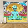 Alien Tapestry Home Decoration Psychedelic Wall Cloth Anime Mönster mattan Art 2106082136