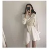 Casual Dresses 2021 Autumn Korean Dress Two-piece Western Style Irregular Long-sleeved Skirt Suit Clothing Women Clothes Big Shirt