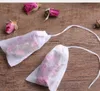 60 x 80mm Trämassa Filter Paper Disposable Tea Strainer Filters Väska Single Drawstring Heal Seal Tea Bag