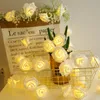 Błyszcząca róża kwiat dekoracyjny girlanda bateria miedziana LED bajki światła ciągów na Boże Narodzenie ślubne wydarzenie imprezowe 10 sztuk