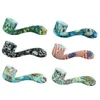 Glow in the Dark Tobacco Pipes Water Transfer Printing 7 word shape Silicone pipe Color Ultimate Tool Unbreakable
