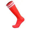 Fotbollsstrumpor Man Knä Hög Striped Tube Athletic Football Sock för Boys Girls Vuxna