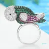 Anneaux De Mariage Blachette Maroc Paix Pigeon Oiseau Anneau Pour Les Femmes Partie Plein Zircon Cubique Doigt Perles Noble Bohème Plage Bijoux