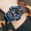 Smael Military Watches Men Sport Watch Vattentät Armbandsur Stopwatch Larm LED Ljus Digital Klockor Mäns Big Dial Clock G1022