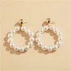 Dangle ljuskrona estetiska pärl örhängen för kvinnor koreanska mode simulerade uttalande smycken 2022 Kolczyki