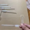 Cam downstem huni ile banger kase sigara borular için 2.55 inç 3.54 inç 4 inç 4.5 inç uzunluğu duttem kabın OD 30mm kalın yağ yakıcı